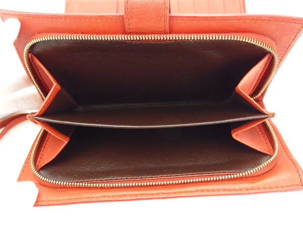 【ゆうち】BOTTEGA VENETA Bottega Veneta Wallet Purse Intrecciato Orange Gold Woman