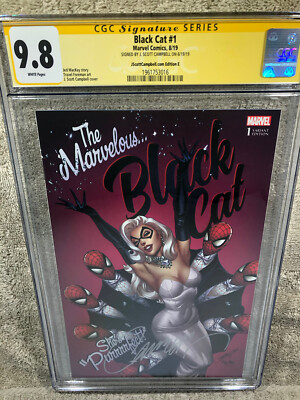 Black Cat 1 CGC SS 9.8 Campbell Ed E Spider Man Variant Cover 8/19