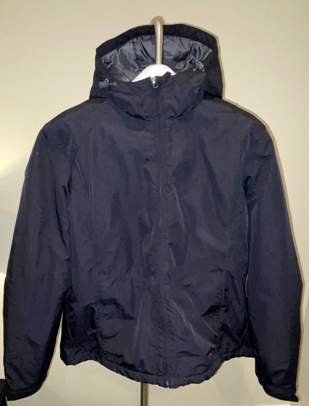 Eddie Bauer Thermore Thermal Ladies Women Black Jacket Coat w Hood Size XL