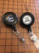 10 pack Retractable Reel ID Badge with YOUR LOGO Full Color
