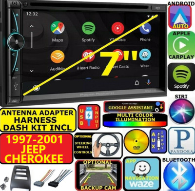 1997-2001 JEEP CHEROKEE NAV BLUETOOTH CD/DVD  CARPLAY ANDROID AUTO CAR RADIO