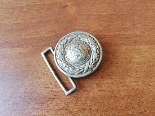 VTG ULTRA RARE WW2 WWII KINGDOM ROYAL BULGARIAN POLICE BRASS LION BELT BUCKLE