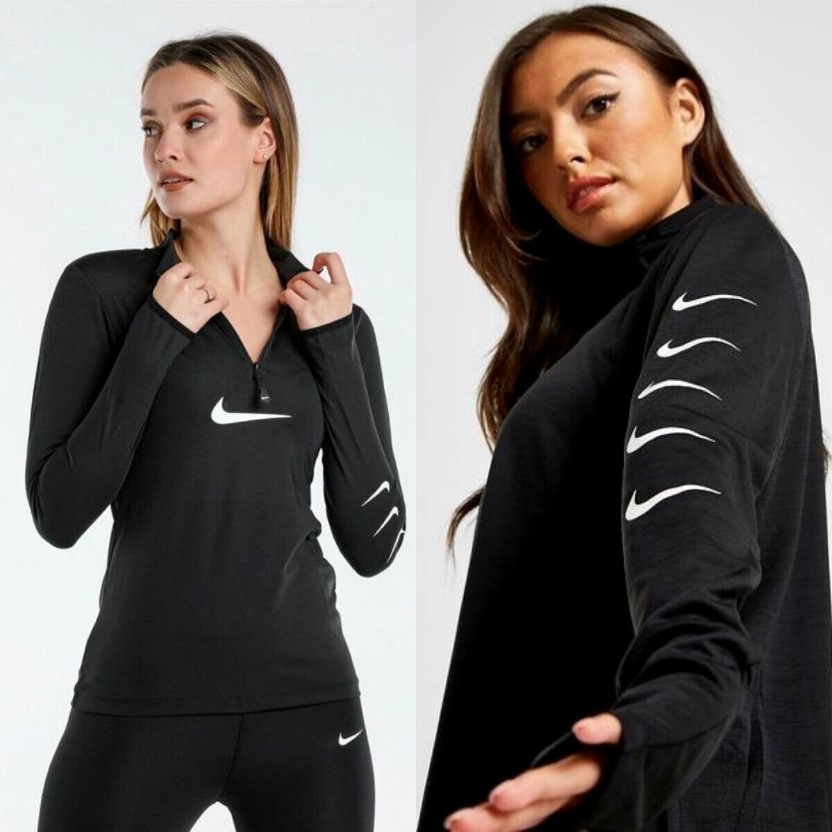 Nike Womens Leggings Sport Running Gym Light Stretch Black Slim