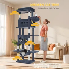 210cm Grande tour d'arbre de chat multi-niveau Condo Craquage Postes Intérieur