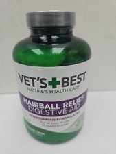 Vet&rsquo;s Best Cat Hairball Relief Digestive Aid 180 Chewable Tabs Sealed 9/2028 (A1