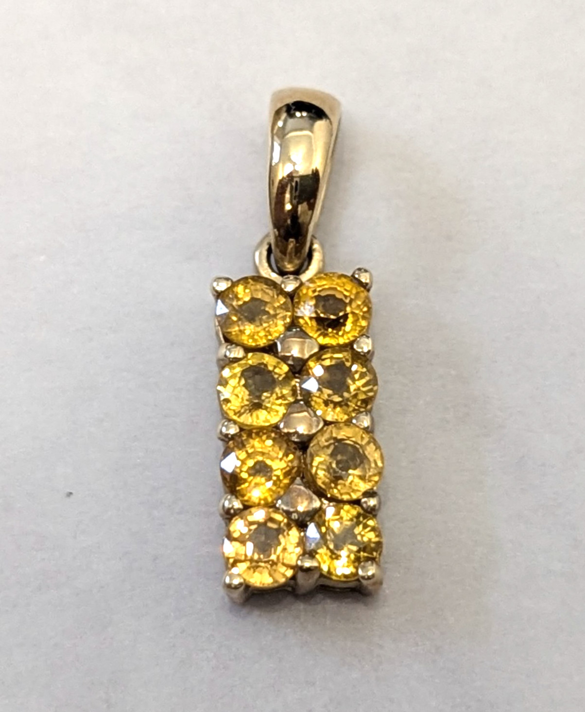 9ct Yellow Gold Pendant Charm Topaz Gemstones Full Hallmark Size 7.4mm x 24mm image 2