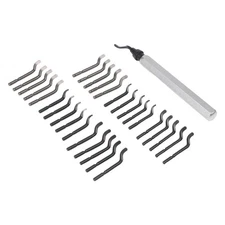 Metal Hand Deburring Tool Kit with 31 Blades for Multiple Material Applications
