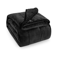 Wemore Sherpa Fleece Weighted Blanket for Adult 15 lbs Dual Sided Cozy Fluffy...