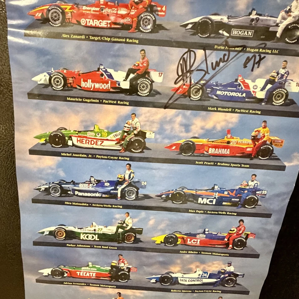 1997 ChampCar CART IndyCar PPG Firestone Signed Poster Franchitti Moore Zanardi - Image 2 of 3