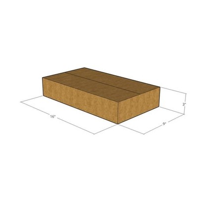 20 16x9x3 Kraft Brown Corrugated Shipping Boxes 32 ECT New