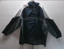 Reebok Men’s Windbreaker Jacket Navy Gray White Full Zip Size 5XL Plus