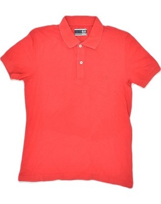 SERGIO TACCHINI Mens Polo Shirt IT 48 Medium Red Cotton AI70