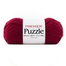 3 Pack - Premier Puzzle Solids Yarn-Burgundy - 5A002G6Q-1GHMW
