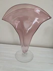 Blenko Glass 872 Fan Vase Light Purple 11.5" Etched "Blenko 2001"
