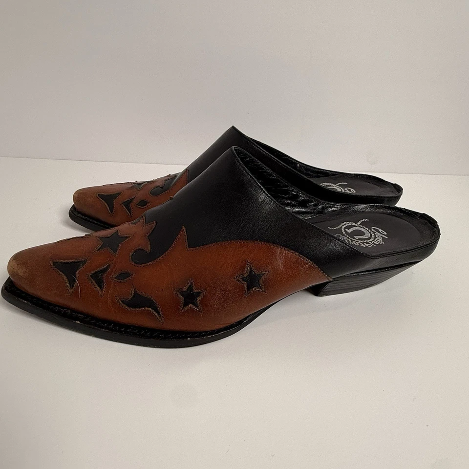 Charlie 1 Horse Slide de Lucchese, Bordado Western Negro 8 B Negro Marrón Foto 2 de 4