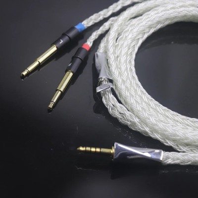 Pure Silver 16 Cores Earphone Cable For Meze 99 Classics NEO NOIR Headphone