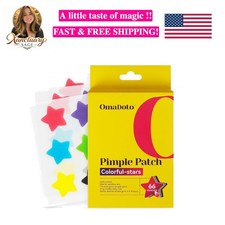 Colorful Star Pimple Patches - 66 Hydrocolloid Acne Stickers 14mm for Face