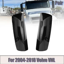 2pcsX Door Mirror Cover For 2004-2018 Volvo VNL  Black Set Driver&Passenger Side