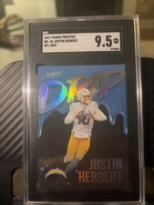 Justin Herbert NFL DRIP SGC 9.5 2021 Panini Prestige Case Hit! 