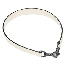 25.59 Inch PU Leather Short Bag Strap with Clasp, Beige, Grey Buckle