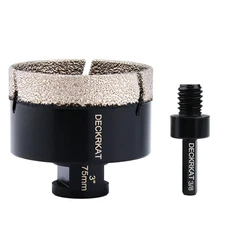 Diamond Hole Saw, 3" Hole Saw for Tiles Granite Marble Ceramic Glass Porcelai...
