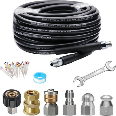 #ad WEST BAY Sewer Jetter Kit 25 FT for Pressure Washer 5800 PSI Drain Cleaner Hose $50.45