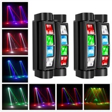 2PCS 8 LED Spider Moving Head Beam Stage Lighting RGBW DMX Disco Party DJ Lights