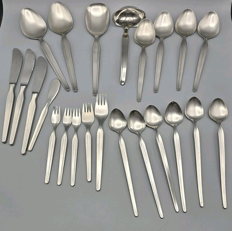 VTG 21 pcs Coreling By Hostess House And Cory Stainless Flatware Germany MCM 