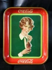 Rare 1927 Coca Cola Metal Tray Woman Bobbed Haircut Vintage Original Coke