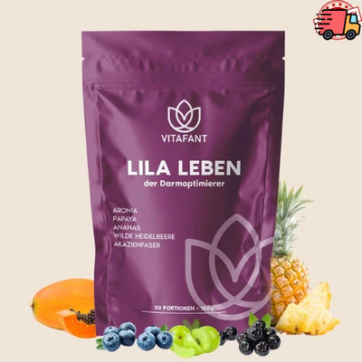 Vitafant Lila Leben-Superfood Shake Pulver mit Spirulina, Gerstengras,Matcha-NEU