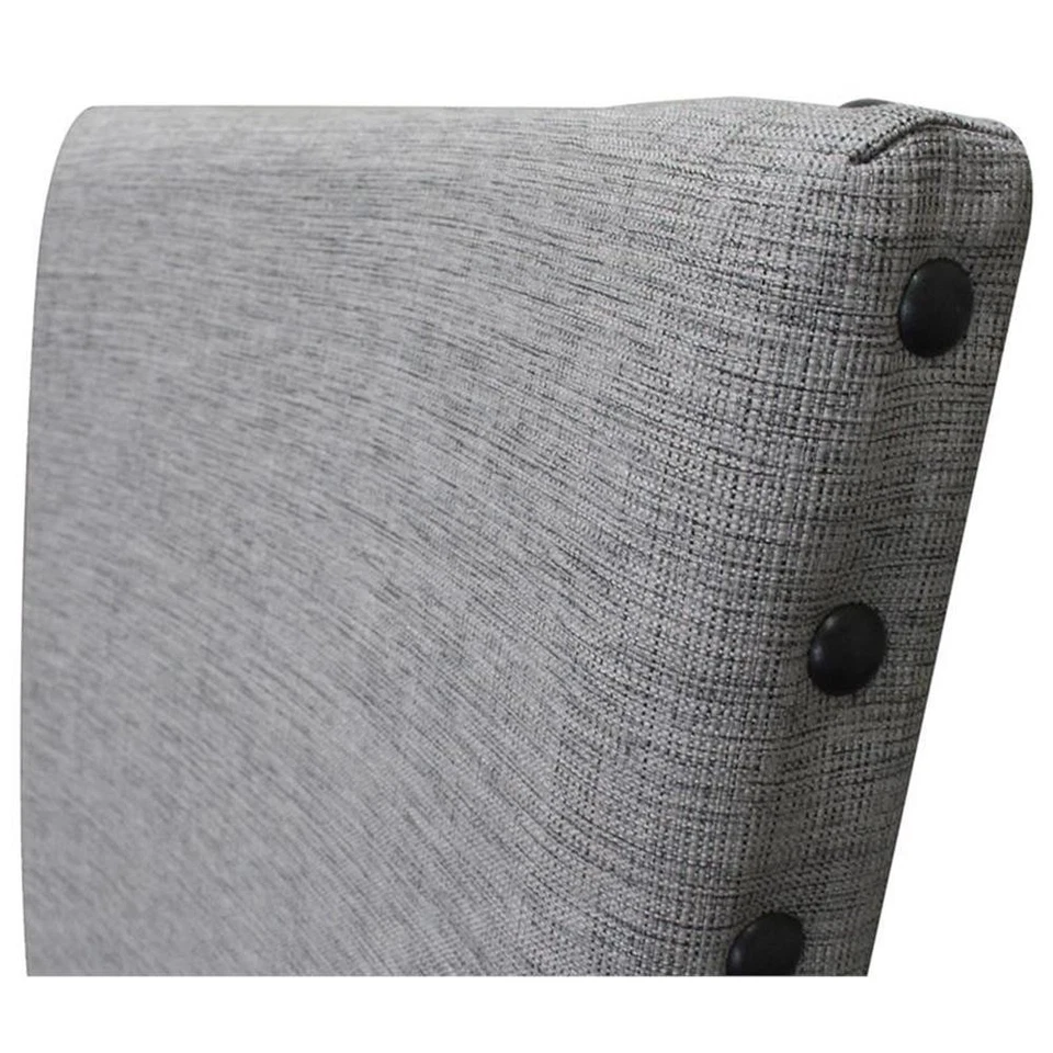 Best Master Anna Fabric Upholstered Side Chair in Rustic Light Gray (Set of 2) - Image 3 of 3