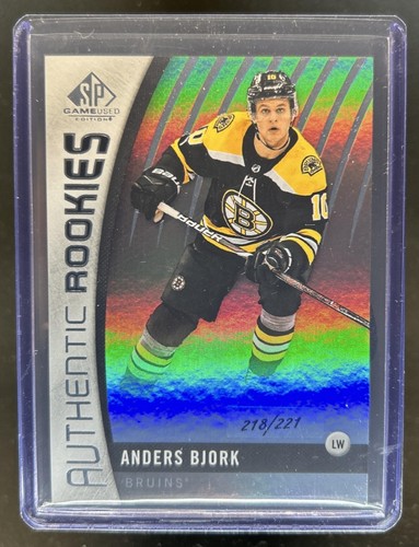 2017-18 SP Game Used Anders Bjork Authentic Rookies Rainbow Art Rare RC #/221