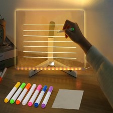 LED Note Board with Colors, Acrylic Dry Erase Board with Light, Magical Light...