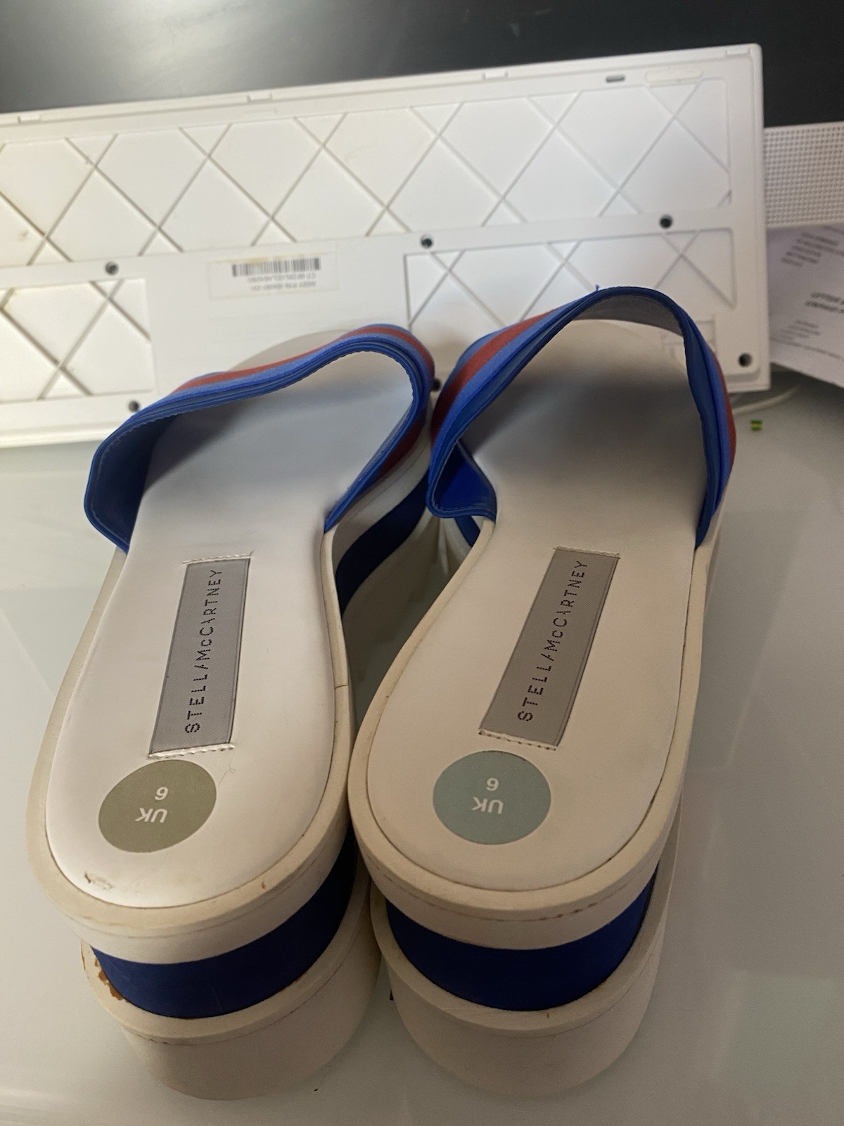 BNWT STELLA McCARTNEY LADIES’ PLATFORM SANDALS BLUE/RED UK6/39 RRP £525 image 3