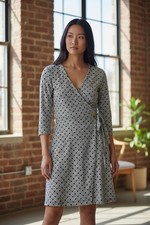 Ann Taylor LOFT Black and White Patterned Dress Size 4 136-V05