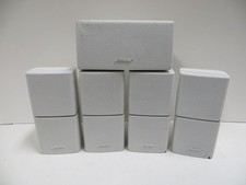Set Of 5 Bose Acoustimass Double Cube Speakers  Center Channel white work great