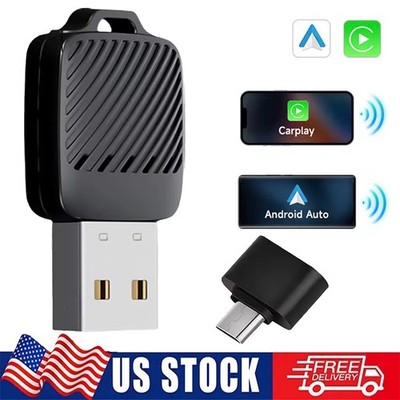 2 in 1 Wireless Carplay Dongle Android Auto Adapter USB Car Connect Box Adapter