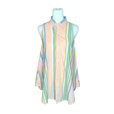 Vtg 90s Espirit Sleeveless Shirt S Multi-colo...