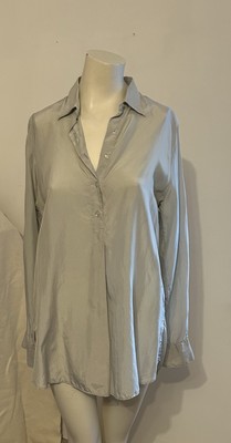 Robert Friedmann Seidenbluse, Hellgrau,  GR L, 100% Seide