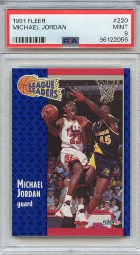 1991 Fleer Michael Jordan League Leaders #220 PSA 9 MINT Basketball GOAT #6