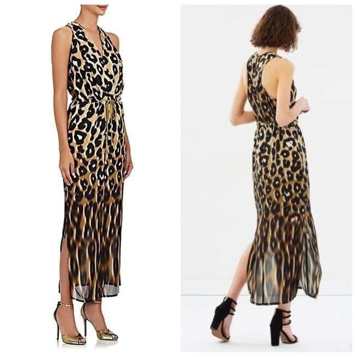 NWOT Manning Cartell Born Free Leopard Print Tie Waist Maxi Dress Size 0 $499