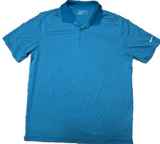 Nike Golf Tour Performance Polo Shirt Mens XL Blue Striped Dri-FIT