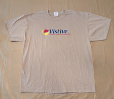 VTG Vistive Soybean Oil Agriculture Promo T-Shirt Mens XL Fits L Jerees Tan