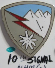 Army crest DUI DI dui CB clutchback 10th SIGNAL BATTALION bn Nhm Foreign Made