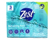 Zest Refreshing Aqua Bars Deodorant Bar Soap with Vitamin E, 3 Bars 4 OZ Each