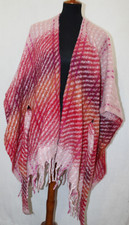 NWT LC Lauren Conrad OS Cardigan Poncho Duster Open Front Belted Carmine Red