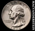 1939 Silver Washington Quarter - Choice Gem Brilliant Unc++++  Lustrous  #K164