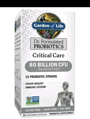Garden of Life Dr Form Probiotics Critical Care 80 Bill CFU 30 Caps 6/26+