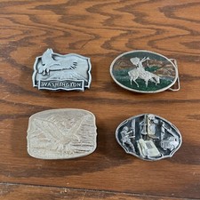 Lot Of 4 Vintage Belt Buckles