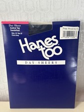 NOS VTG HANES TOO CONTROL TOP PANTYHOSE BARELY NAVY BLUE NYLONS SZ.EF